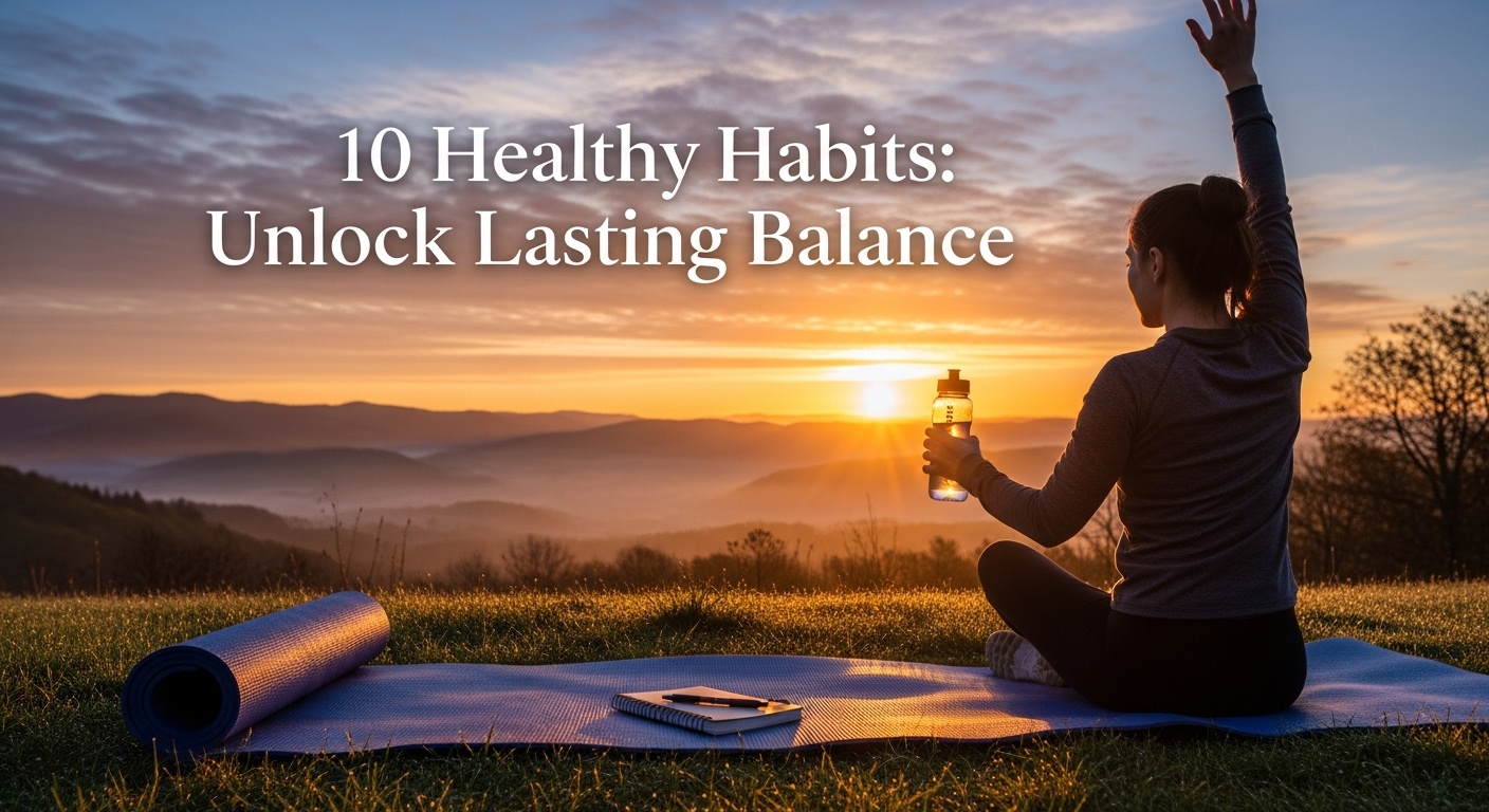 Person practicing morning wellness outdoors, illustrating 10 Healthy Habits for balanced life