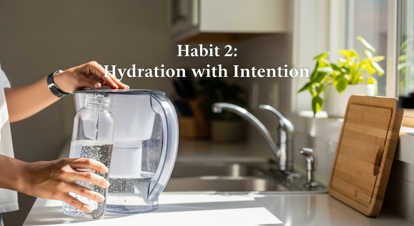 10 Healthy Habits: Proven Ways to Unlock Lasting Balance. 4 Person filling water bottle to stay hydrated, showing 10 Healthy Habits in practice