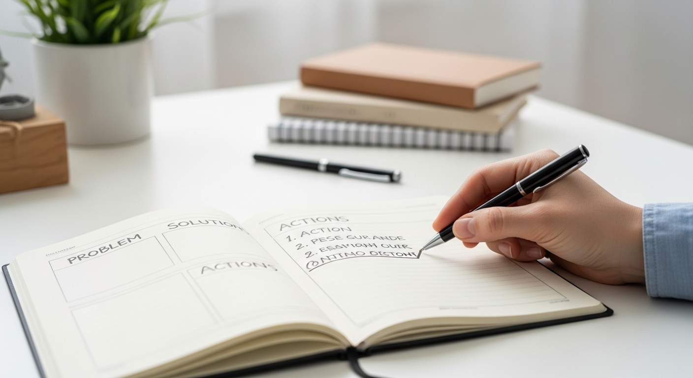 Stress Management Journal: 7 Bold Ways to Unlock Growth. 7 Stress Management Journal used for solution-focused problem solving with actionable steps.