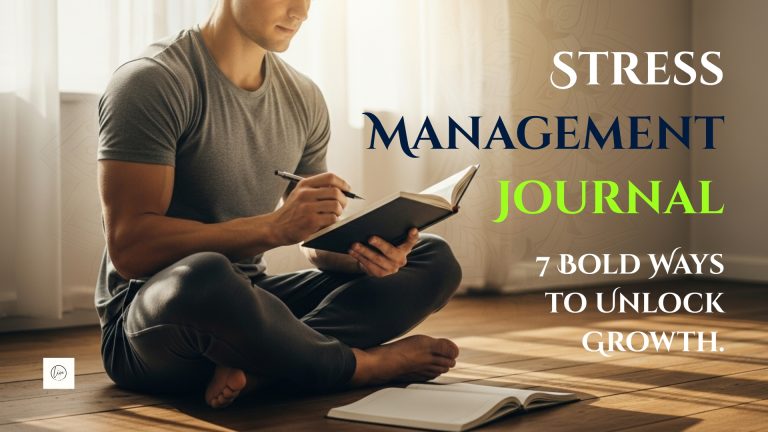 Stress Management Journal: 7 Bold Ways to Unlock Growth. 7 Person using a Stress Management Journal to build resilience and manage stress through mindful writing.