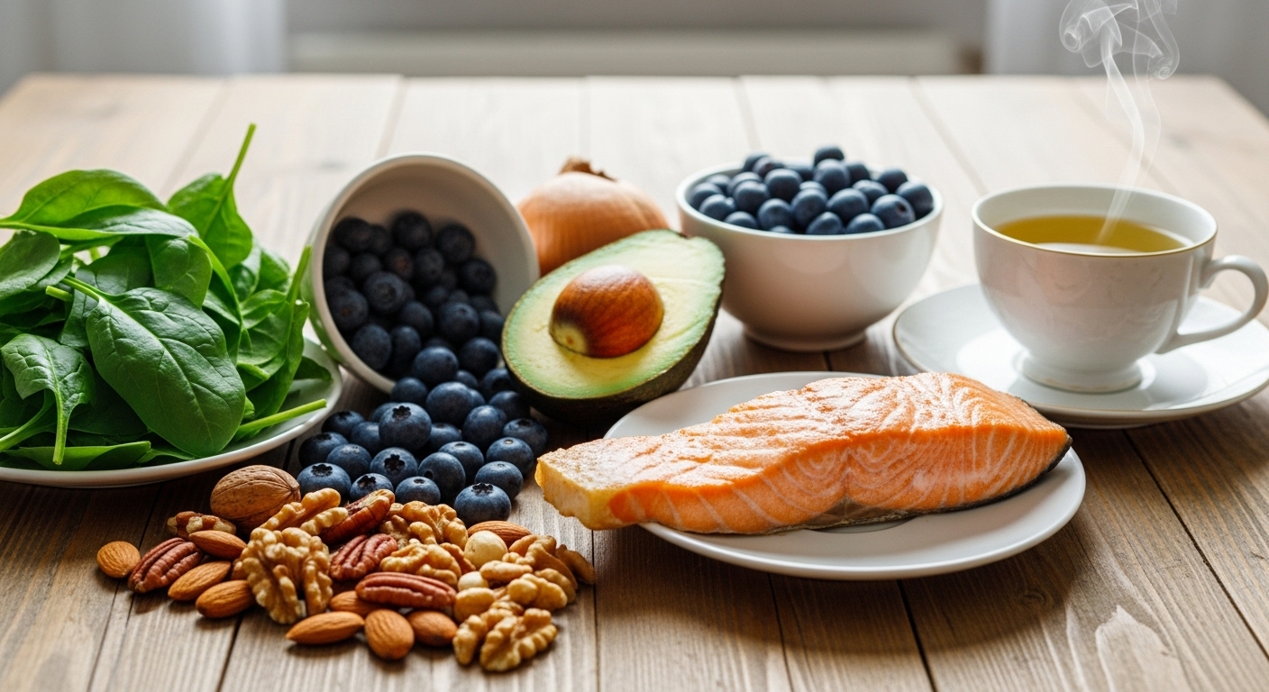 Nutrient-rich foods that naturally lower cortisol levels and reduce stress.