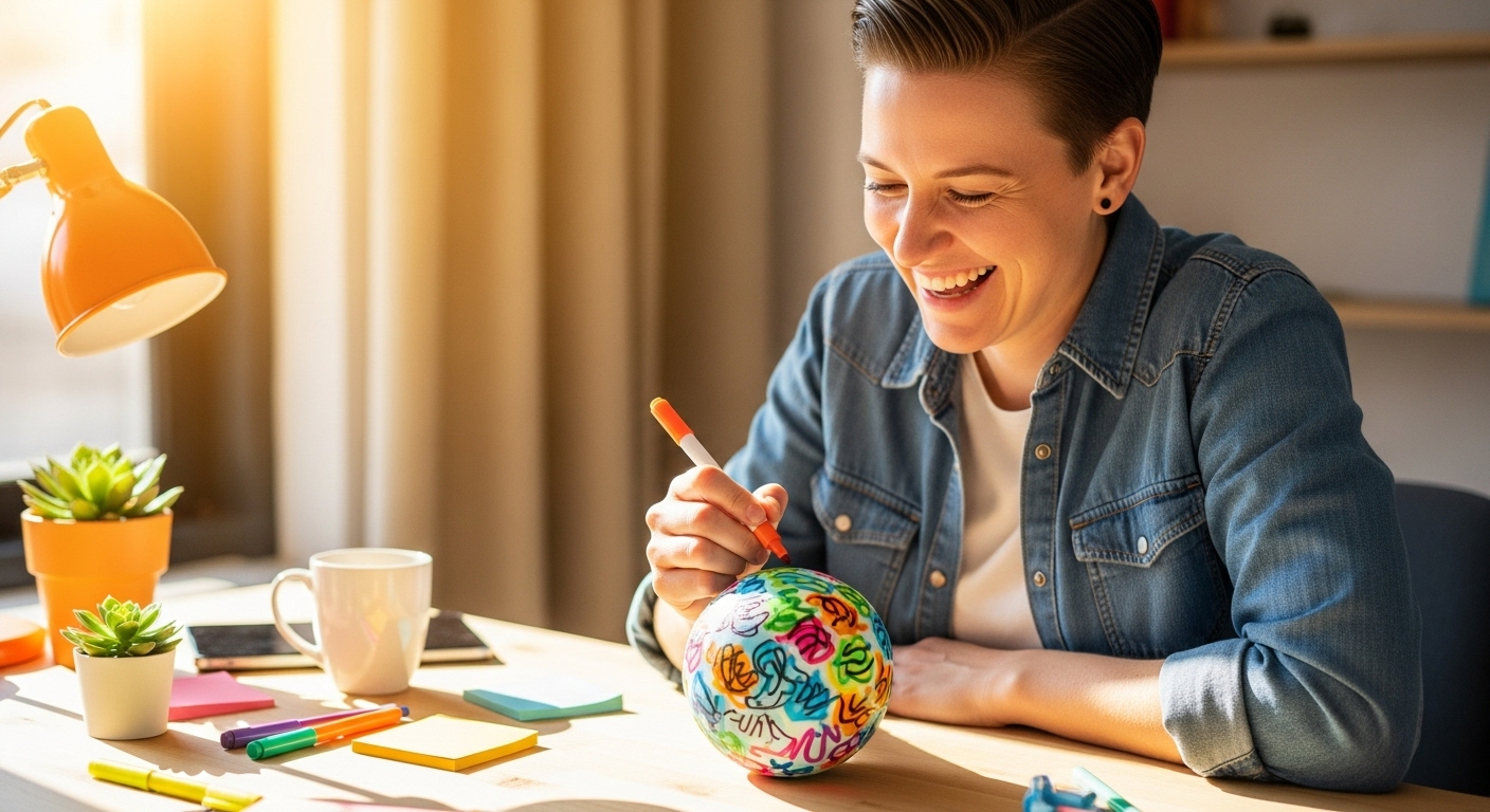 Mental Performance: 7 Fearless Breaks to Reset the Mind. 6 Professional laughing during playful break activity, demonstrating mental performance reset through genuine play and joy