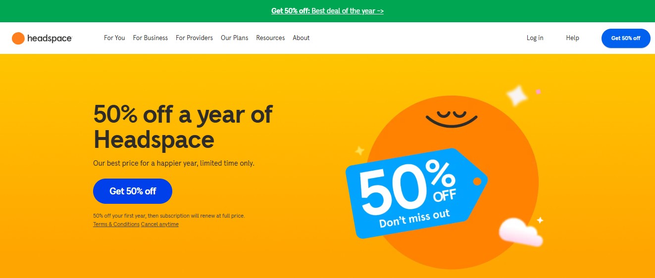 Headspace mental wellness app interface displaying Focus course with meditation timer and progress tracking dashboard for structured attention training.