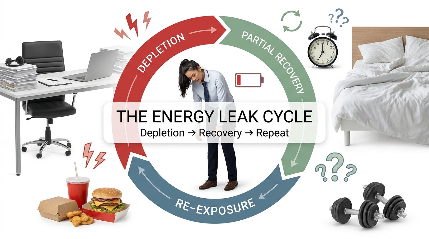 Why am I so tired because of the energy leak cycle.